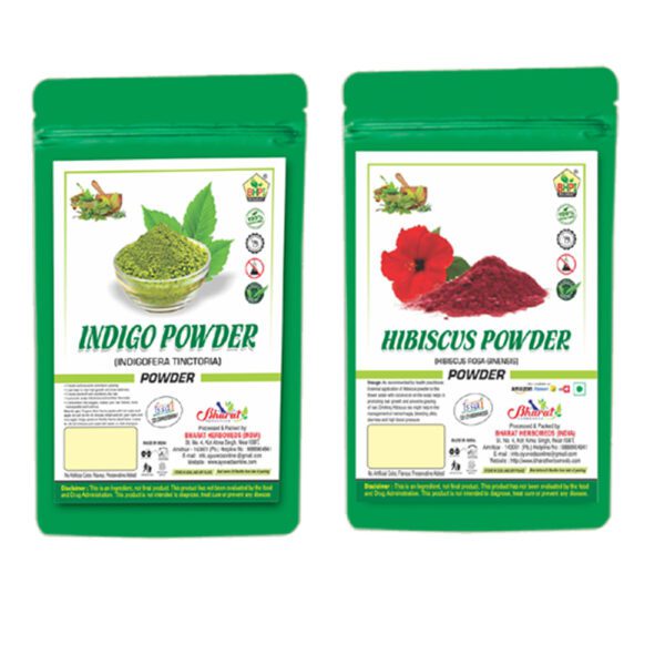 Bharat Indigo Hibiscus Powder 200Gm | 100Gm Each | Hair Color | Hair Growth | Skin &Amp; Hair Care