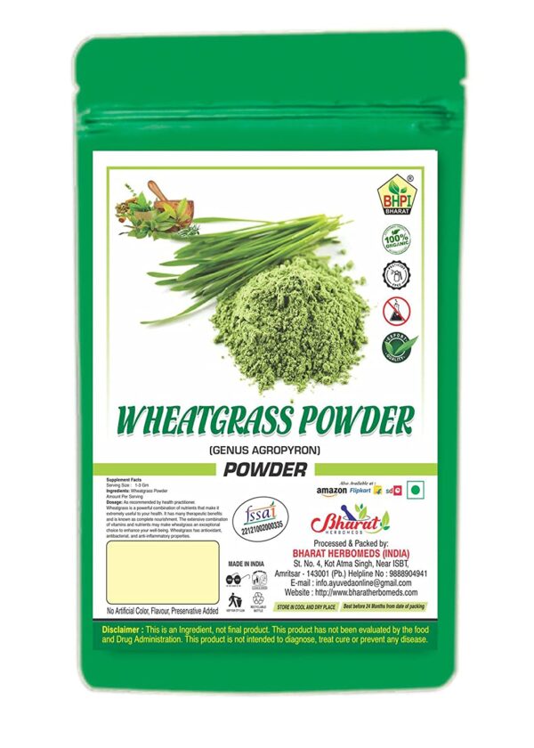 Bharat Organic Wheatgrass Powder 500Gm | Rich In Fiber, Chlorophyll &Amp; Fatty Acids | Immunity Booster | Superfood